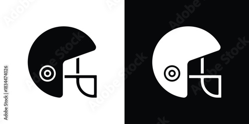 Rugby Helmet icons vector silhouette design. Vector flat graphic design illustration.