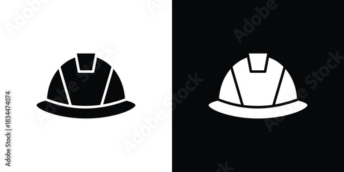 Safety helmet icons vector silhouette design. Vector flat graphic design illustration.