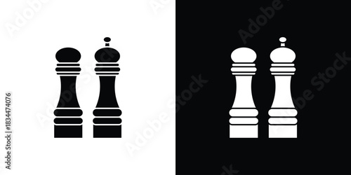 Salt and pepper icons vector silhouette design. Vector flat graphic design illustration.