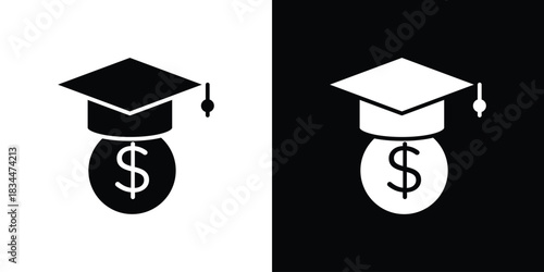 Scholarship icons vector silhouette design. Vector flat graphic design illustration.