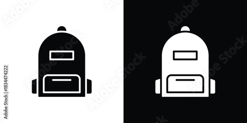 School bag icons vector silhouette design. Vector flat graphic design illustration.