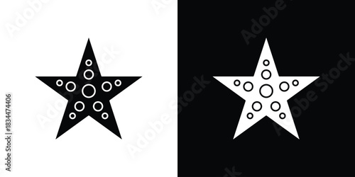 Sea star icons vector silhouette design. Vector flat graphic design illustration.