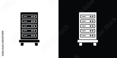 Server rack icons vector silhouette design. Vector flat graphic design illustration.