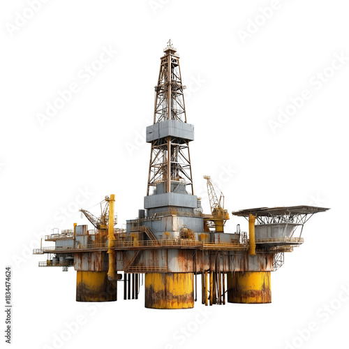 Oil Rig Platform isolated on a transparent background