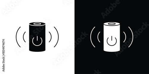 Smart speaker icons vector silhouette design. Vector flat graphic design illustration.