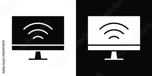 Smart tv icons vector silhouette design. Vector flat graphic design illustration.