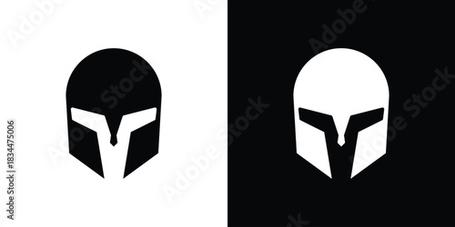 Spartan Helmet icons vector silhouette design. Vector flat graphic design illustration.