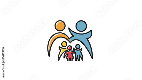 Family icon representing togetherness, love, and support, symbolizing unity and connection.