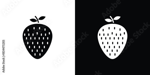 Strawberry icons vector silhouette design. Vector flat graphic design illustration.