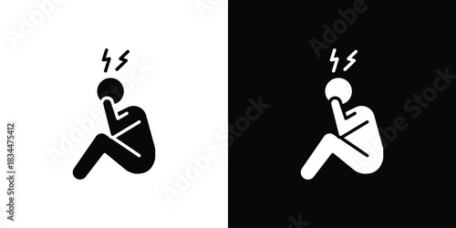 Stressed human icons vector silhouette design. Vector flat graphic design illustration.