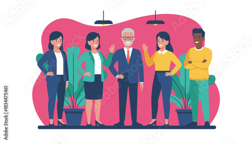 Diverse business team collaboration standing together in an office setting