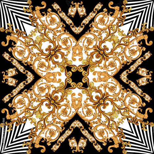 golden baroque and  ornament elements for print
