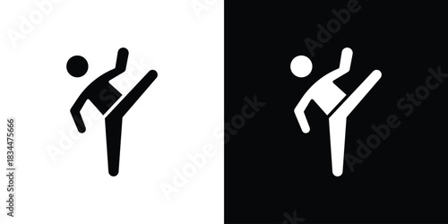 Taekwondo icons vector silhouette design. Vector flat graphic design illustration.