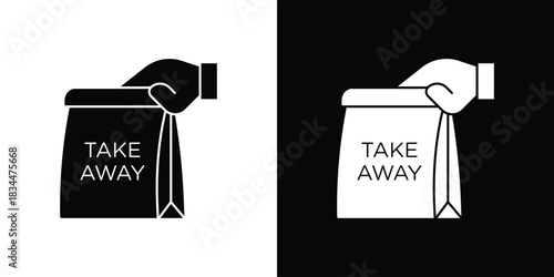 Take away icons vector silhouette design. Vector flat graphic design illustration.