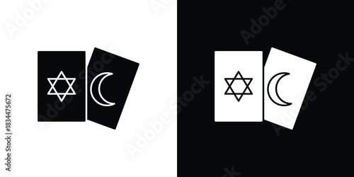 Tarot icons vector silhouette design. Vector flat graphic design illustration.
