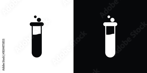 Test tube icons vector silhouette design. Vector flat graphic design illustration.