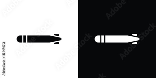 Torpedo icons vector silhouette design. Vector flat graphic design illustration.