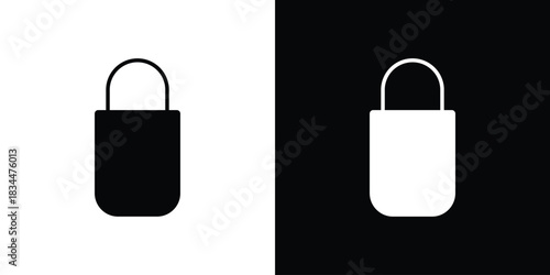 Tote bag icons vector silhouette design. Vector flat graphic design illustration.