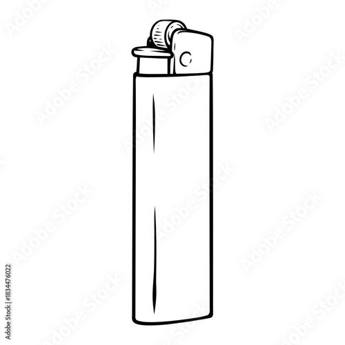 gas lighter vector illustration with line art hand drawn