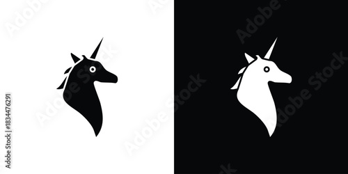 Unicorn icons vector silhouette design. Vector flat graphic design illustration.