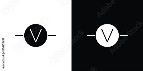Voltmeter icons vector silhouette design. Vector flat graphic design illustration.