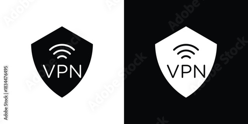 Vpn icons vector silhouette design. Vector flat graphic design illustration.
