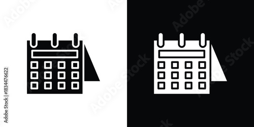 Wall calendar icons vector silhouette design. Vector flat graphic design illustration.