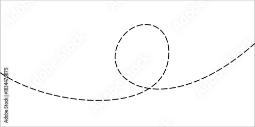 Dashed Swirl Line Design – Curved Loop Dotted Path Vector Illustration EPS 10