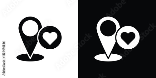 Wedding Location icons vector silhouette design. Vector flat graphic design illustration.