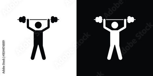 Weightlifter icons vector silhouette design. Vector flat graphic design illustration.