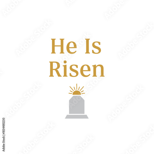 He Is Risen Typography T-Shirt Design | Christian Easter Biblical Quote Graphic
