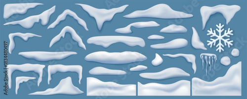 Snow Drift and Icicles Vector Set