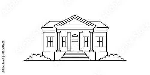 Classic building with columns and pediment, a symbol of knowledge and civic pride.