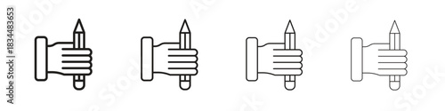 Self expression icon set. A collection of simple black thin strokes icons