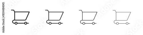 Shopping icon set. A collection of simple black thin strokes icons