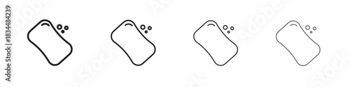 Soap icon set. A collection of simple black thin strokes icons