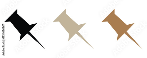 Organized reminders with push pins in black, tan, and brown for a modern, minimalist office or workspace bulletin board aesthetic