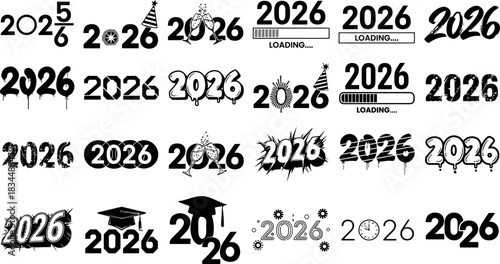 Diverse 2026 graduation year designs for t shirts and other merchandise