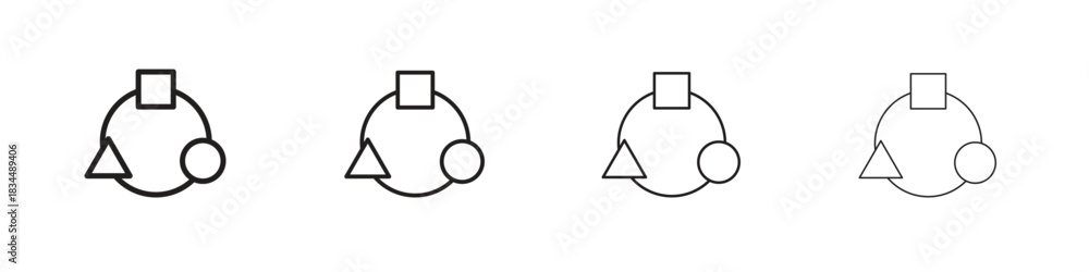 Fototapeta premium Adaptation icons, Set of linear icons. Black linear palm icons