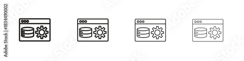 Backend icons, Set of linear icons. Black linear palm icons