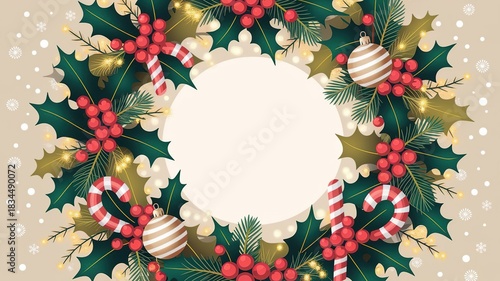 hires for Christmas background new year and presentation 16 9 size with items flower and decoration with gifts, accessories and colored balls 
