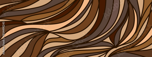 simple Background of brown and beige stripes . Hand drawn. Not AI, vector illustration.