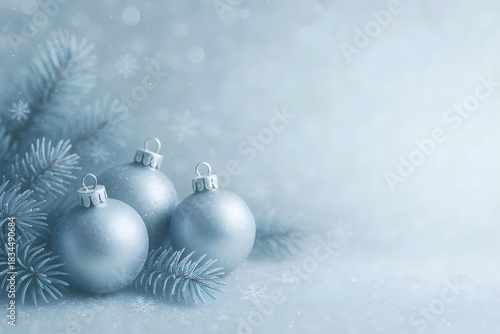 Silver and blue frosted Christmas background, ideal for banners, posters and holiday cards