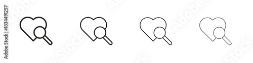 Check up icons, Set of linear icons. Black linear palm icons