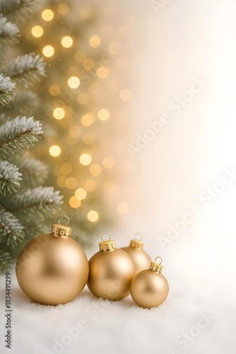 Gold and white luxury Christmas background, perfect for banners, posters and greeting cards