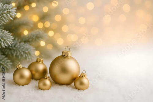Gold and white luxury Christmas background, perfect for banners, posters and greeting cards