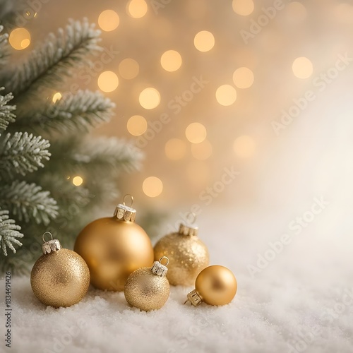 Gold and white luxury Christmas background, perfect for banners, posters and greeting cards
