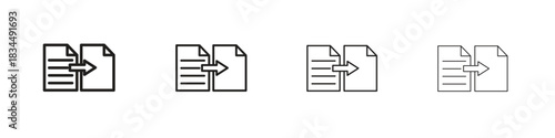 Compare icons, Set of linear icons. Black linear palm icons