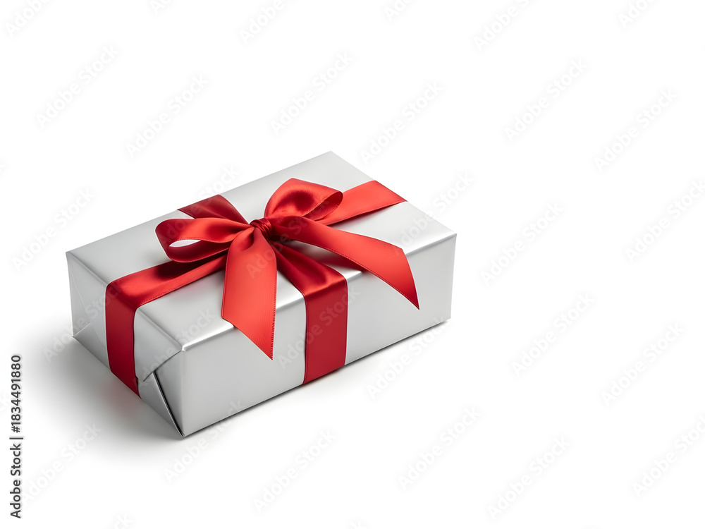 Fototapeta premium Minimalist Luxury Gift Box on Snow-White Studio Background