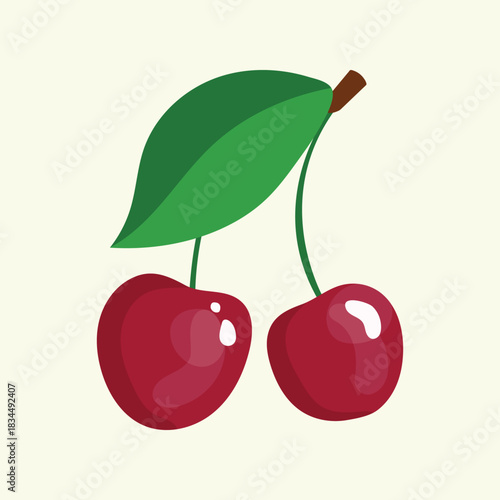 Flat Cherry Illustration